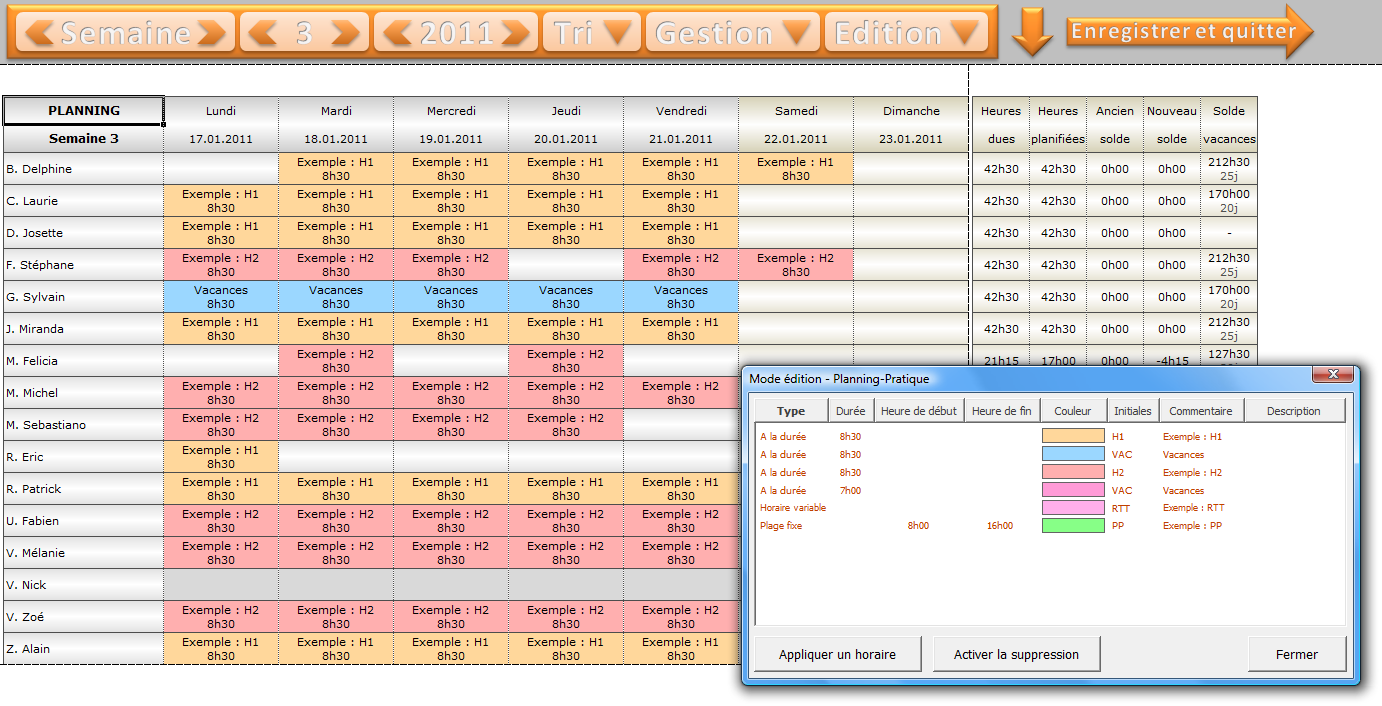 exemple planning visuel